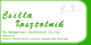 csilla kosztolnik business card